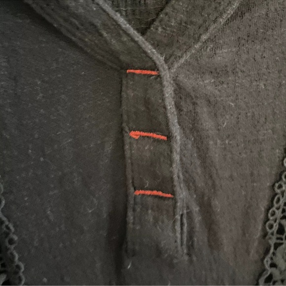 Free People Black Ruffled Embellished Long Sleeve Blouse - Picture 9 of 15